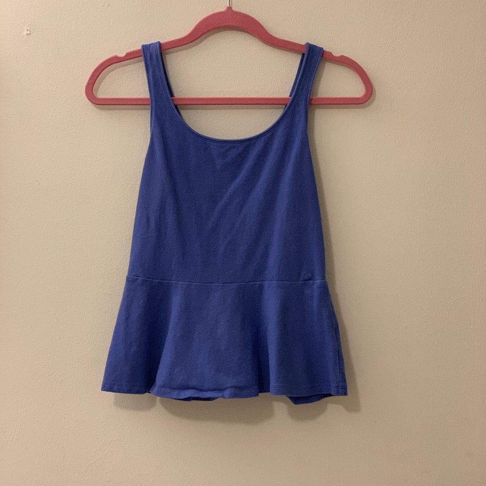 Blue peplum tank